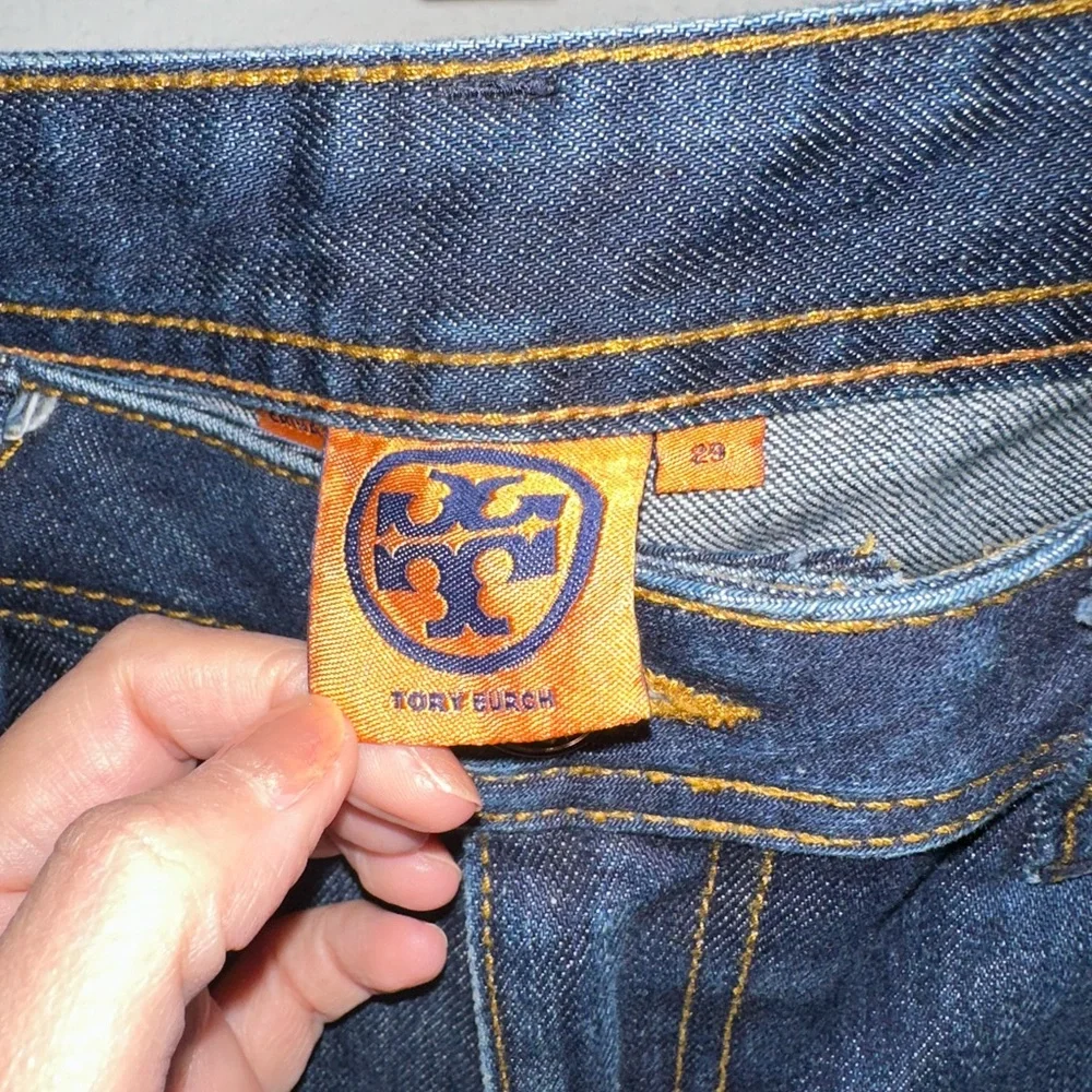 Tory Burch Bootcut Jeans Womens 29 Classic Tory Logo Low Rise Y2K Style Designer